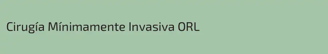 Cirugía Mínimamente Invasiva ORL